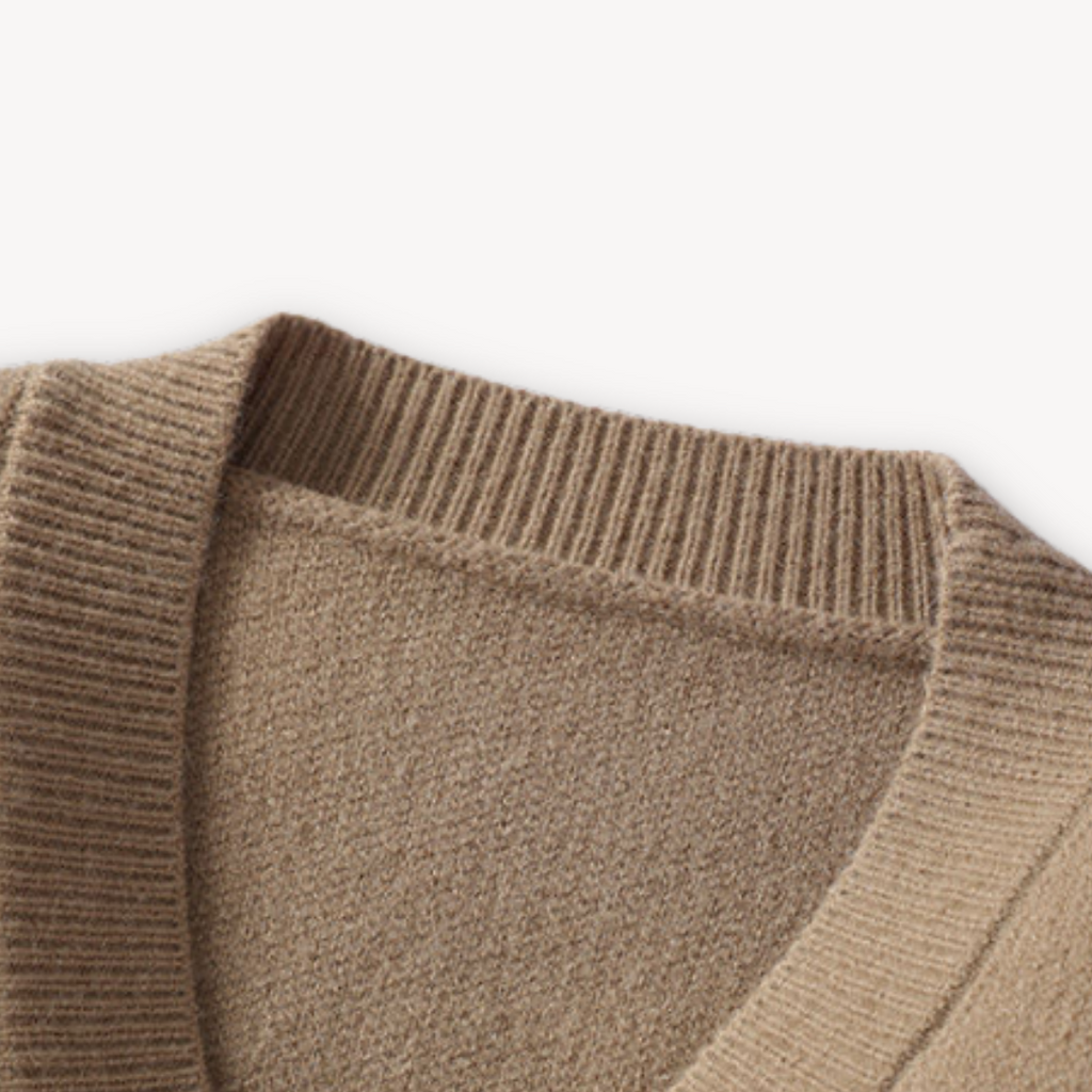 Clara Vienne | Men's Knitted Cardigan Sweater - Button-Up, Soft Wool Blend, Casual Winter Wear
