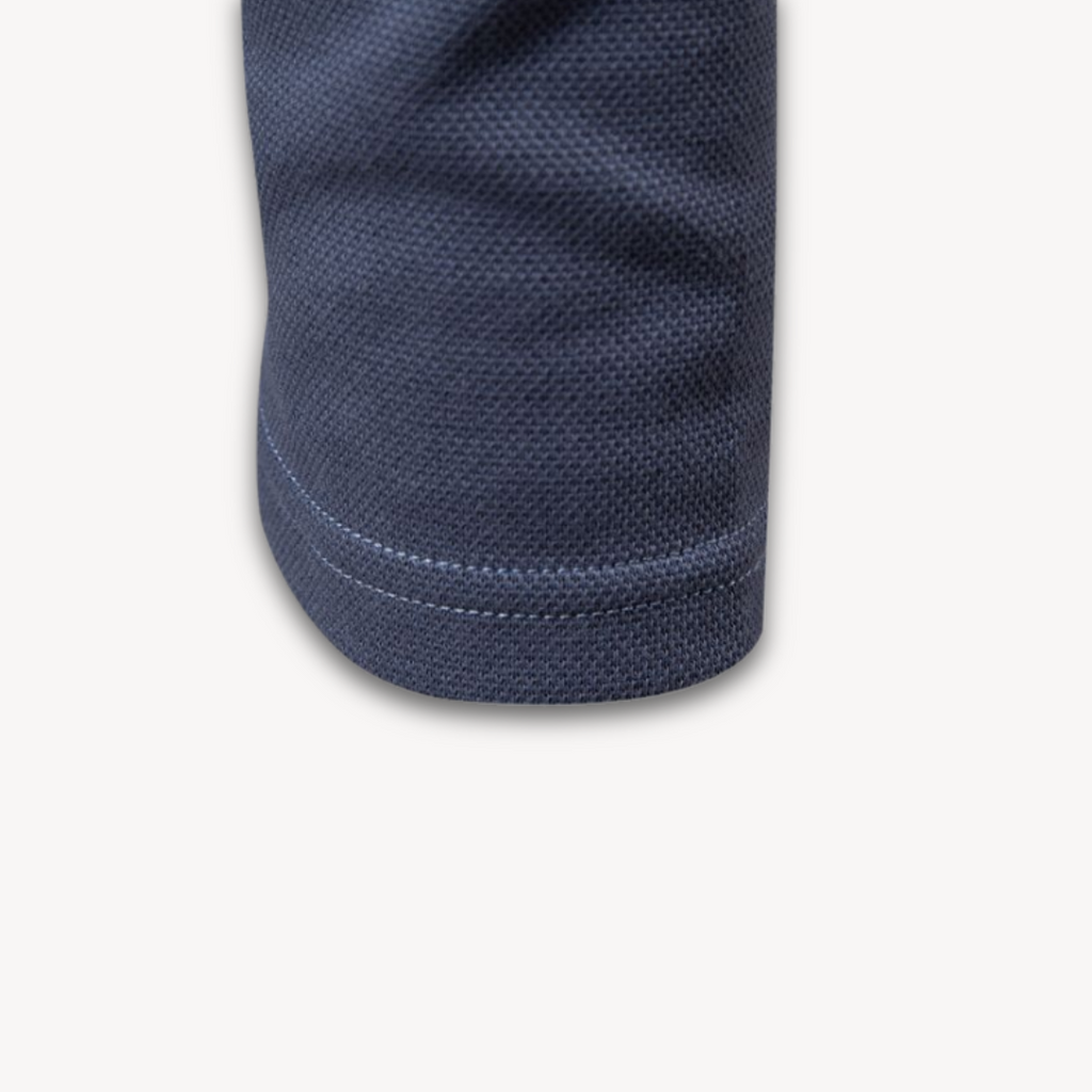 Clara Vienne | Men's Long-Sleeve Polo Shirt - Cotton Blend, Casual Slim Fit