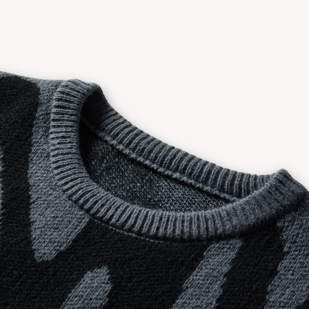 Clara Vienne | Men's Wool Graphic Knit Sweater - Stylish Crewneck