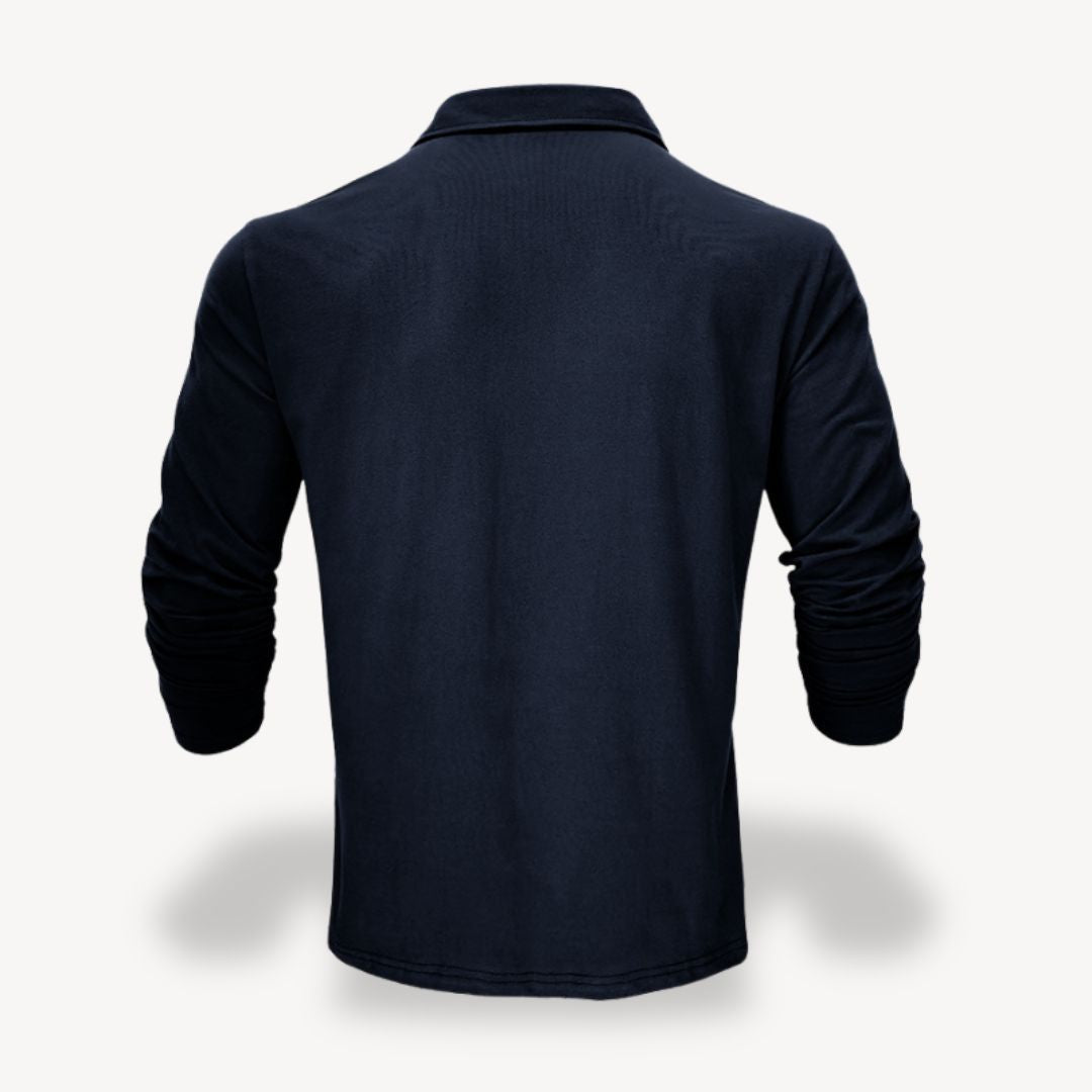 Cotton Long Sleeve Polo Shirt | Clara Vienne