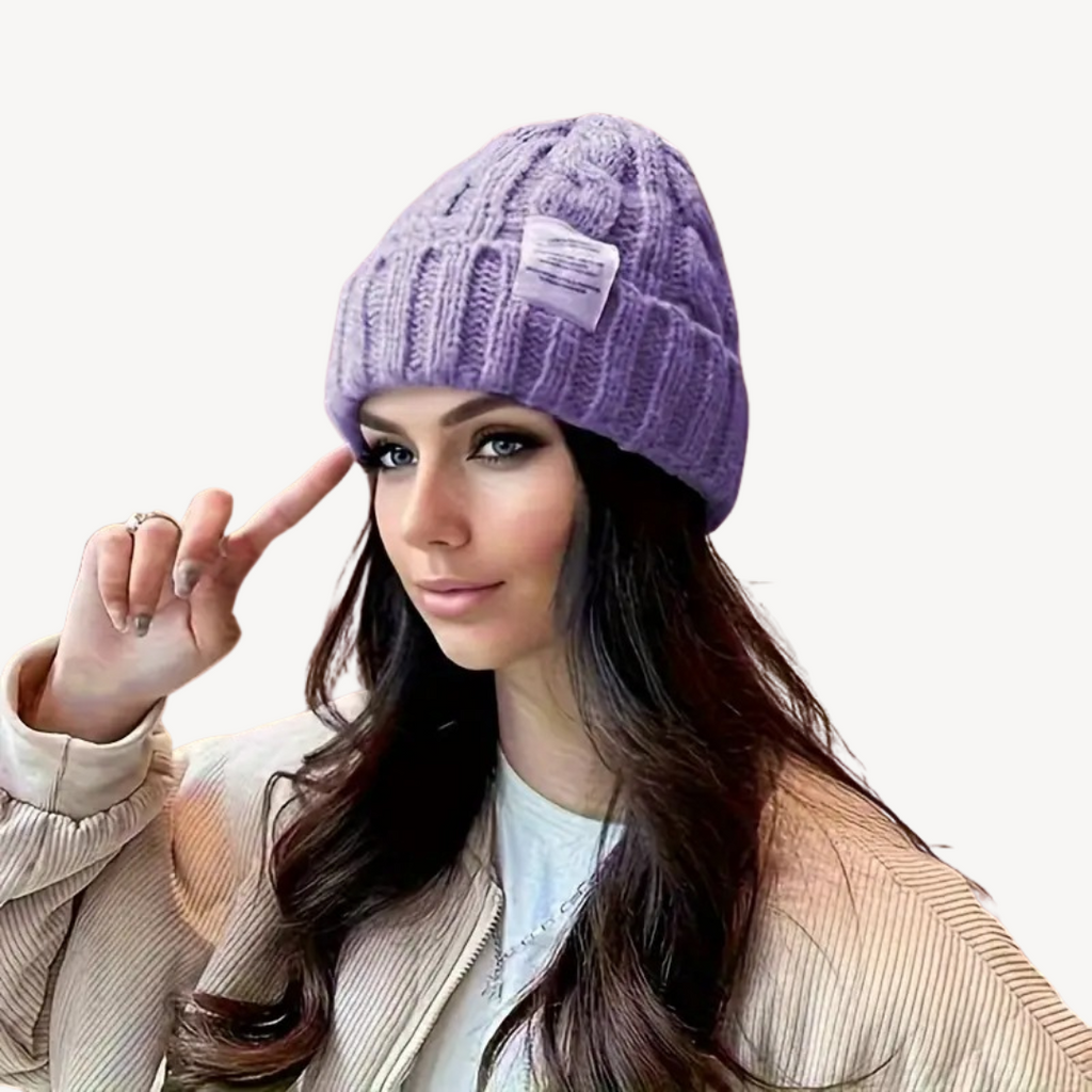 Cable Knit Beanie Hat for Women - Soft Wool Blend | Clara Vienne