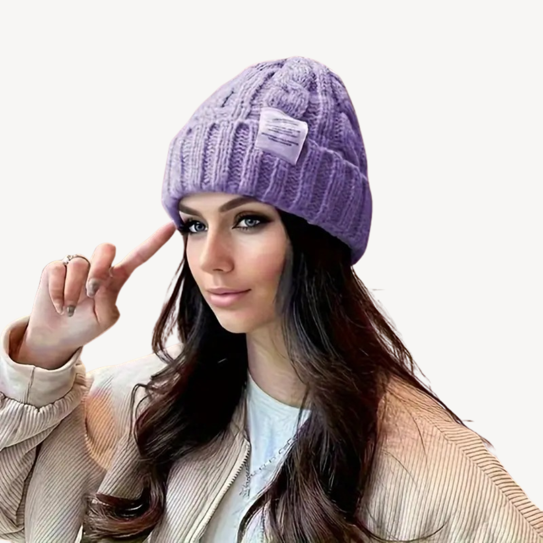 Cable Knit Beanie Hat for Women - Soft Wool Blend | Clara Vienne