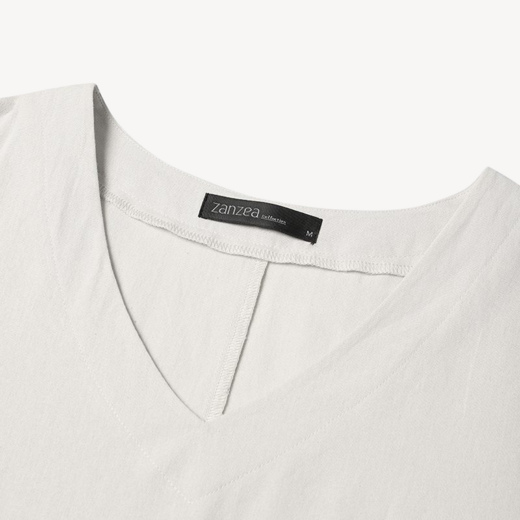 Linen Maxi Dress Women V-Neck Long Sleeve | Clara Vienne