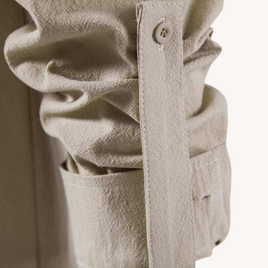 Clara Vienne | Men's Cotton Linen Lace-Up Shirt