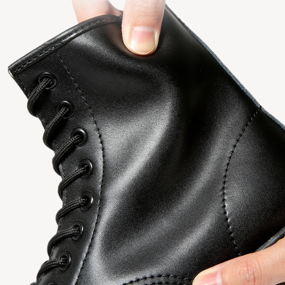 Clara Vienne | Unisex's Leather Combat Boots - Durable Lace-Up Ankle Shoes