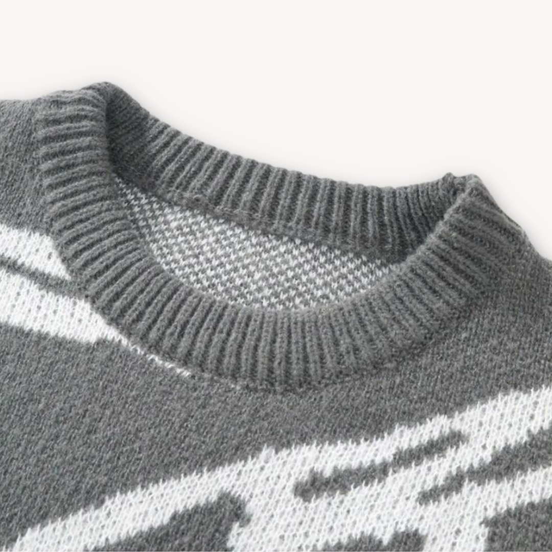 Clara Vienne | Men's Abstract Knit Sweater - Cotton, Casual Streetwear