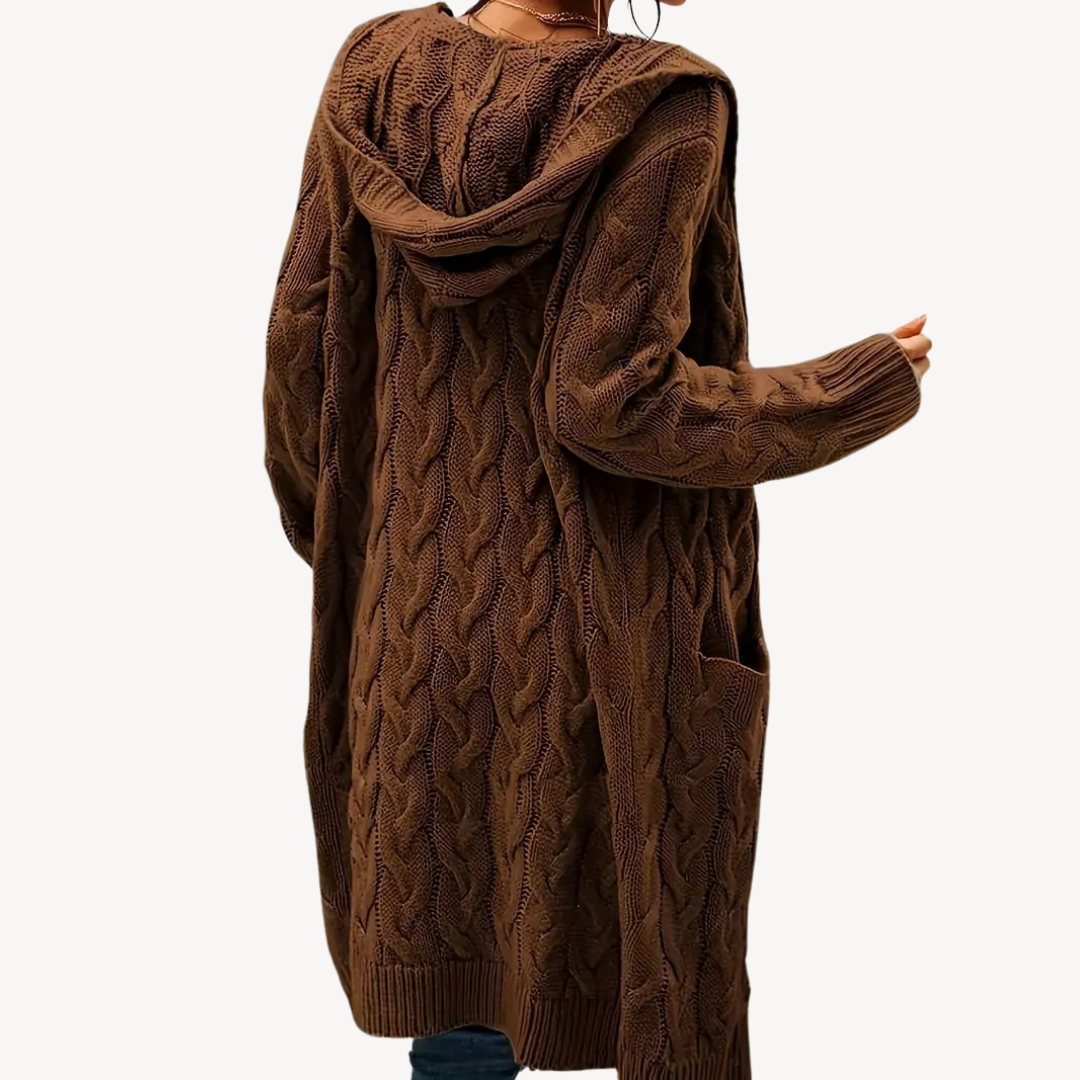 Cable Knit Hooded Cardigan | Clara Vienne