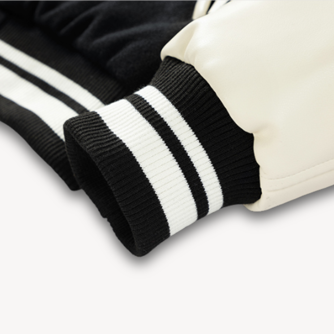 Clara Vienne | Men's Varsity Jacket - Wool Blend Body with Faux Leather Sleeves - Classic Letterman Style