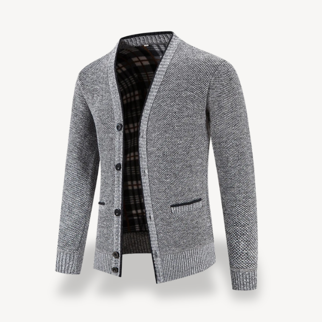 Fleece Lined Button Cardigan Jacket Men | Clara Vienne