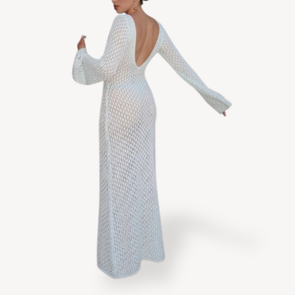Knit Beach Coverup Maxi Dress Women | Clara Vienne