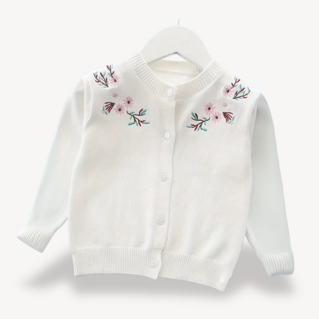 Embroidered Button-Front Cardigan for Toddlers | Clara Vienne