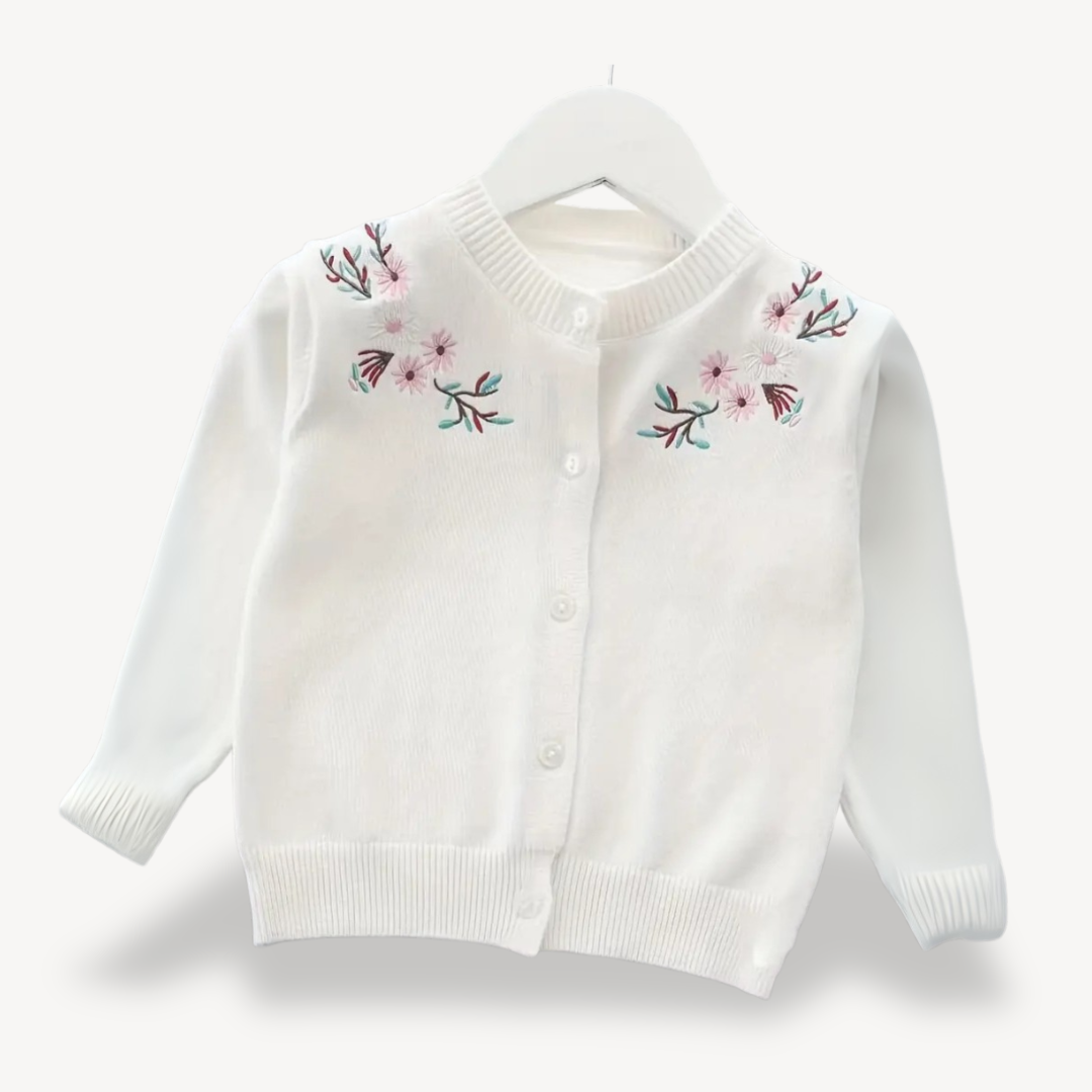Embroidered Button-Front Cardigan for Toddlers | Clara Vienne