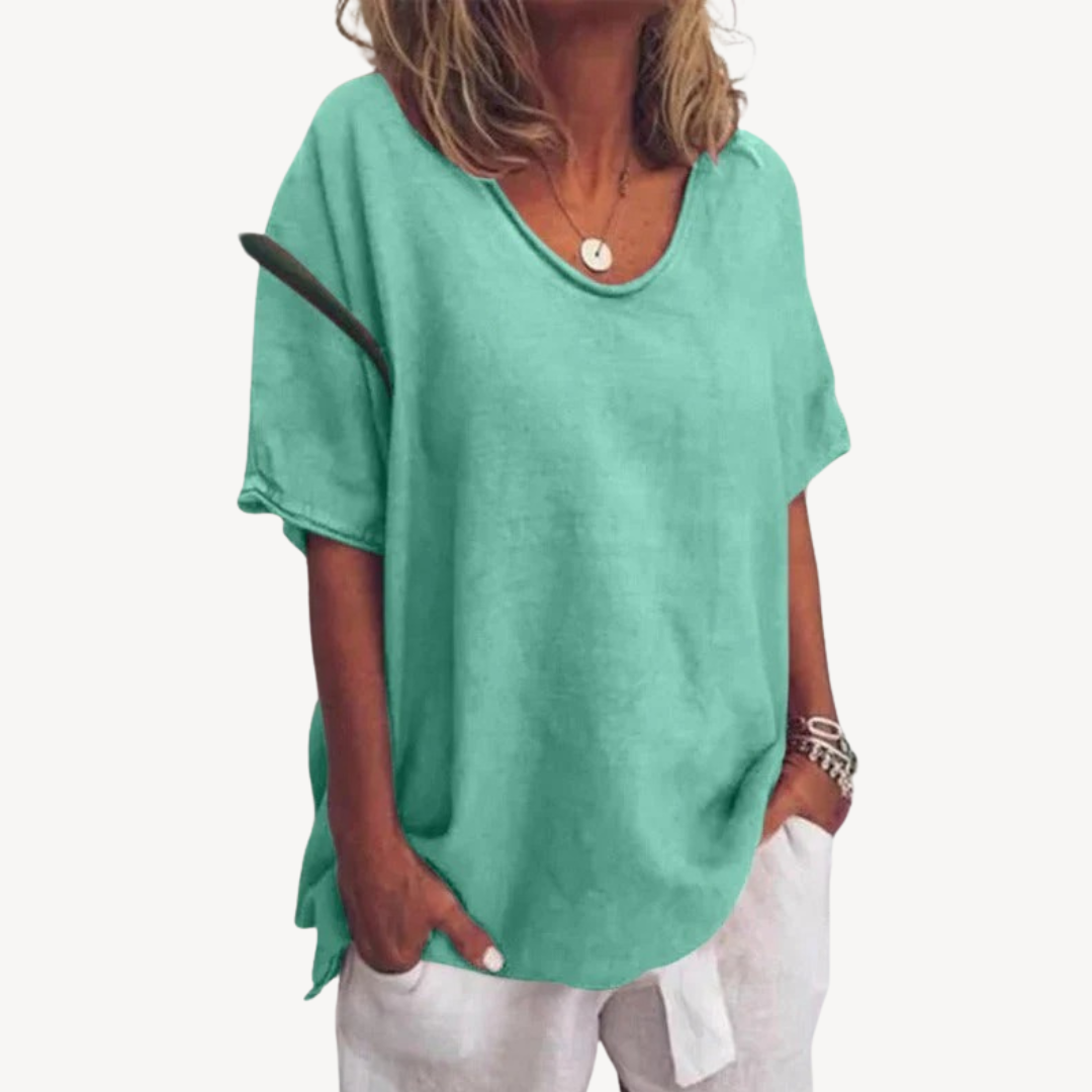 Cotton Blend Loose T-Shirt Women | Clara Vienne