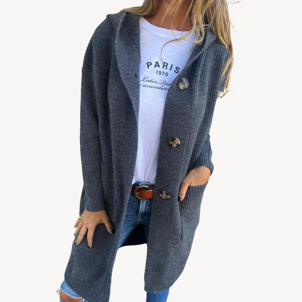 Knit Cardigan Button-Front Casual Outerwear for Women | Clara Vienne