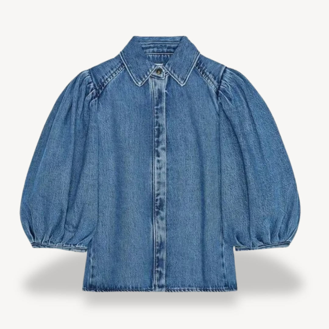 Denim Puff Sleeve Shirt | Clara Vienne