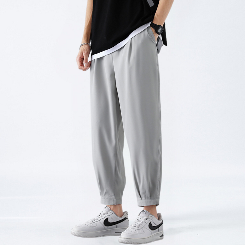 Clara Vienne | Men's Lightweight Casual Tapered Pants – Elastic Waist, Breathable Fabric