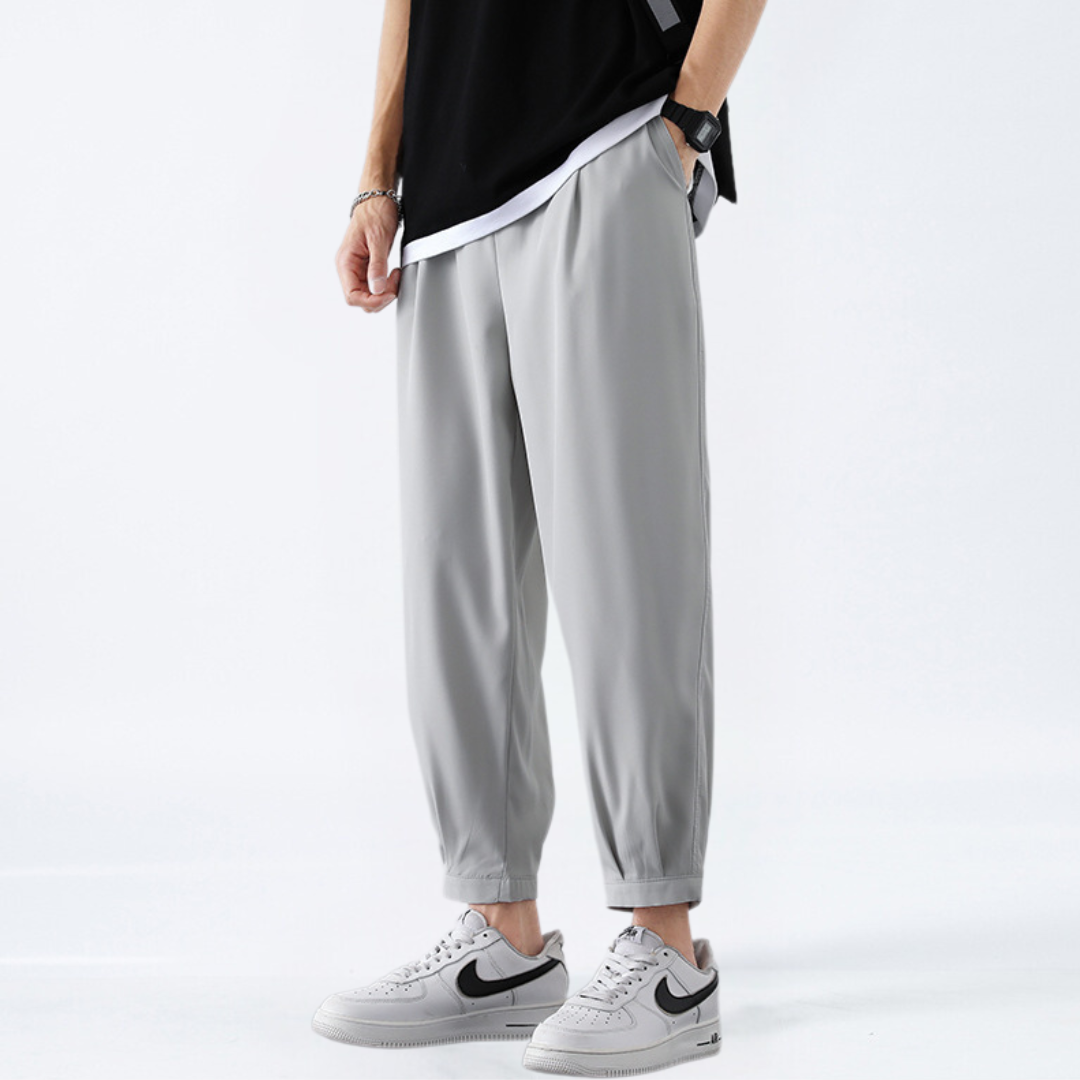 Clara Vienne | Men's Lightweight Casual Tapered Pants – Elastic Waist, Breathable Fabric