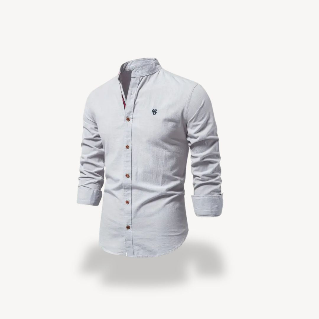 Men's Casual Mandarin Collar Shirt | Clara Vienne