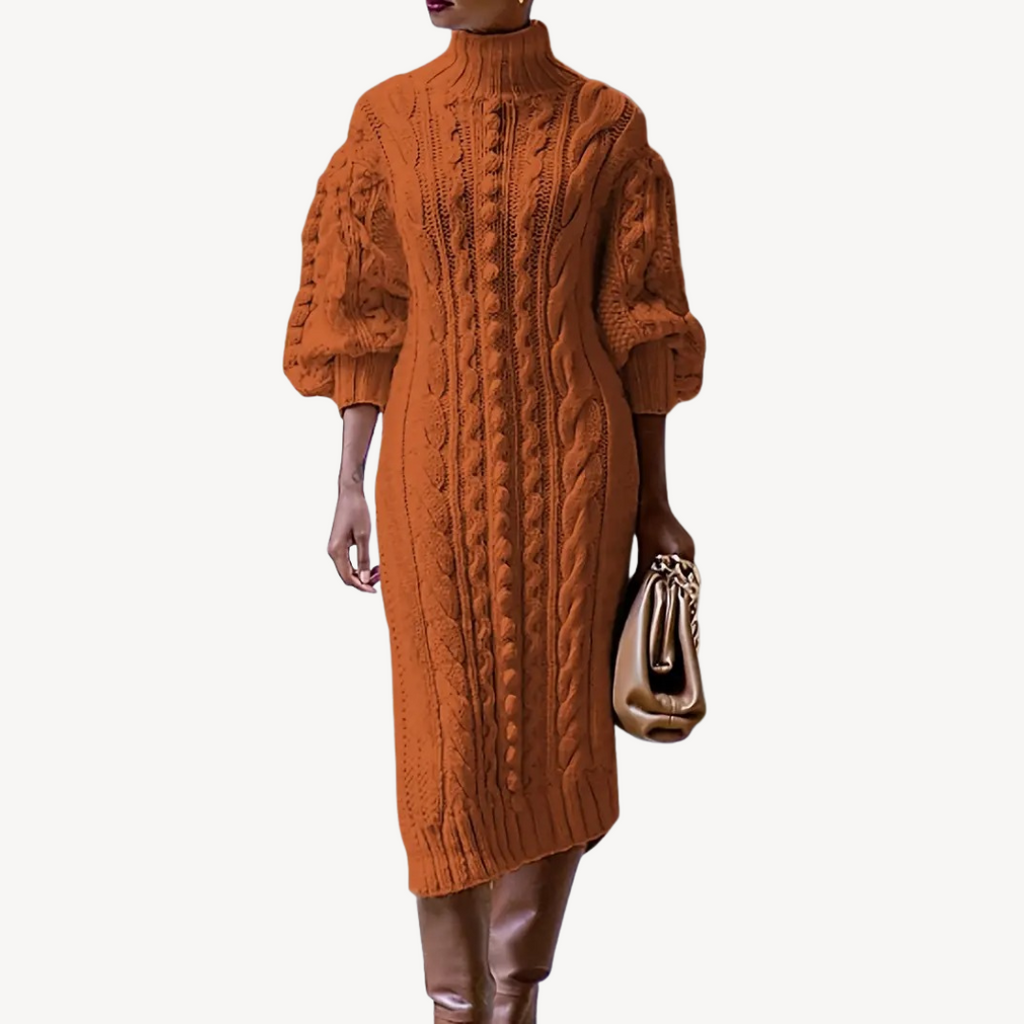Cable Knit Turtleneck Dress for Women | Clara Vienne