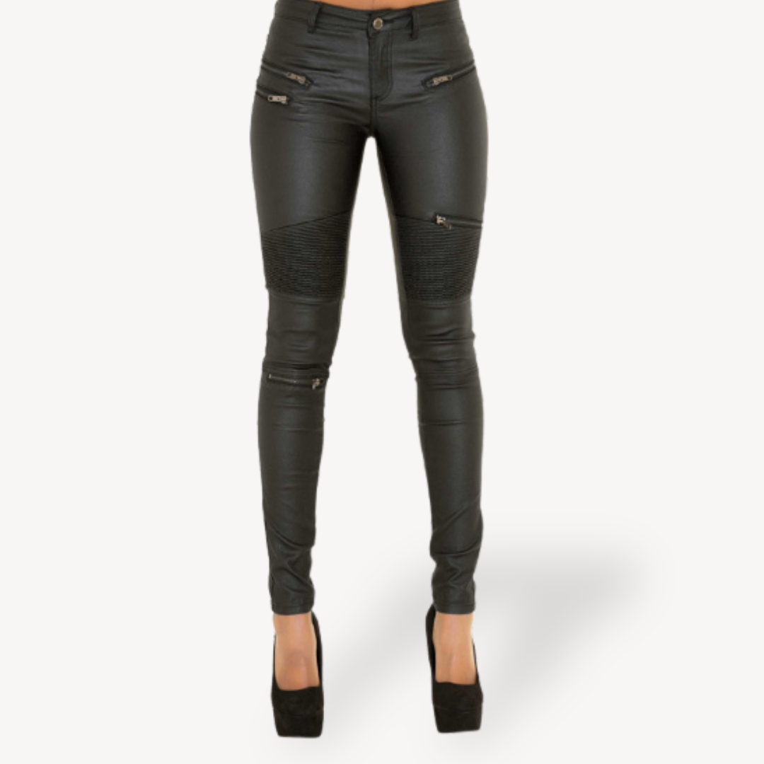 Clara Vienne Women's Faux Leather Moto Pants