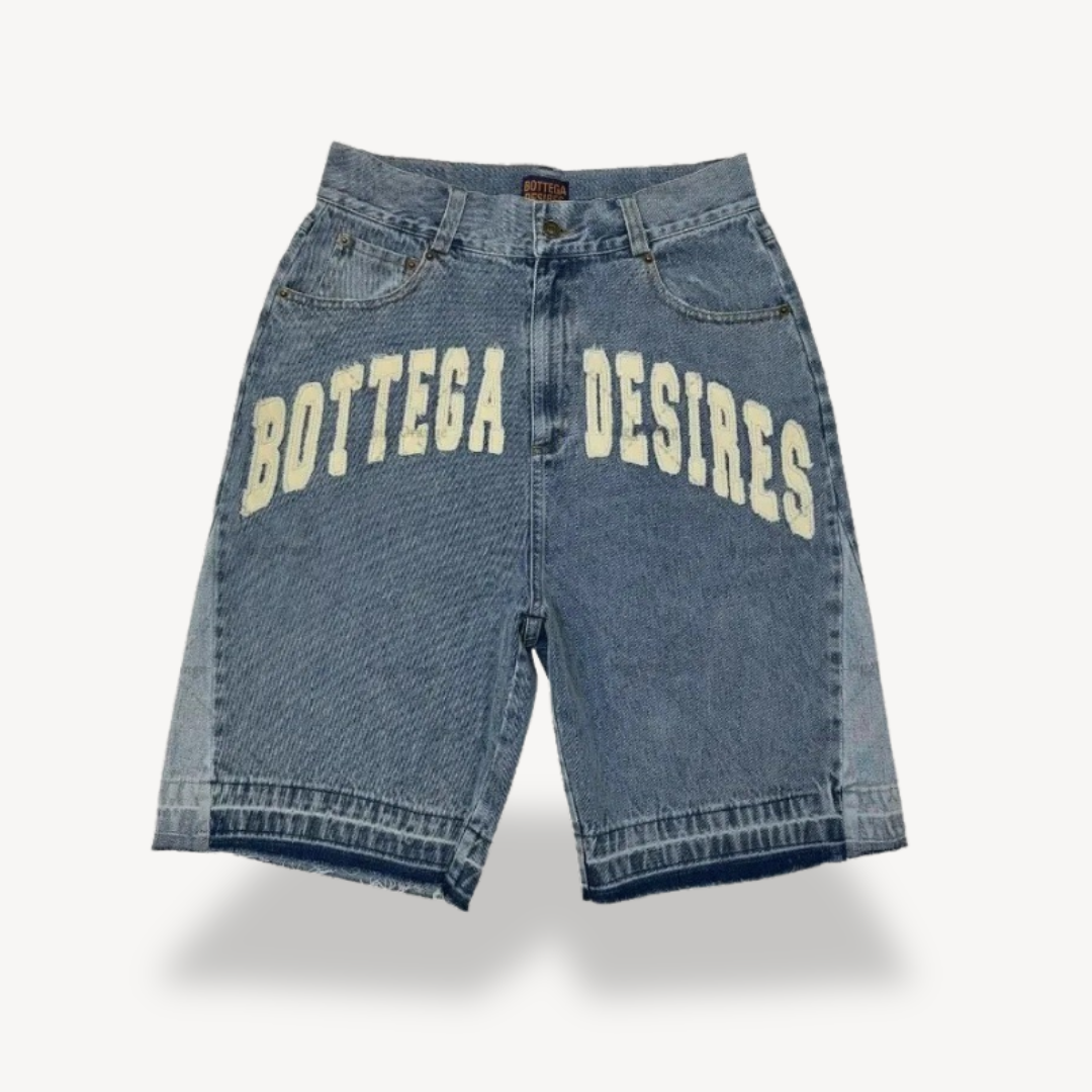 Bold Y2K Graphic Bermuda Shorts Men – Graffiti Print Streetwear 2025 | Clara Vienne