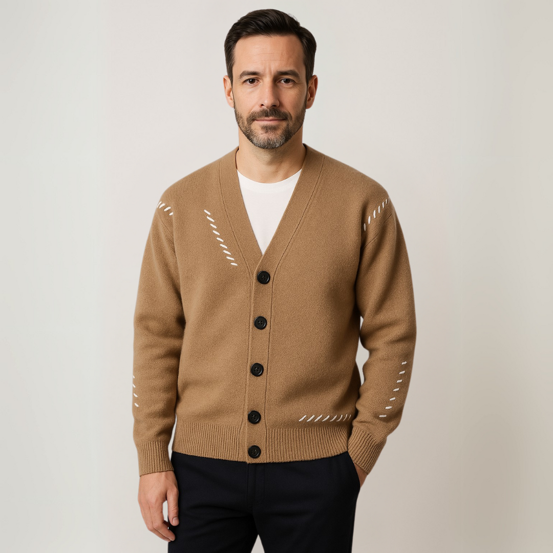 Clara Vienne | Men's Knitted Cardigan Sweater - Soft Cotton blend