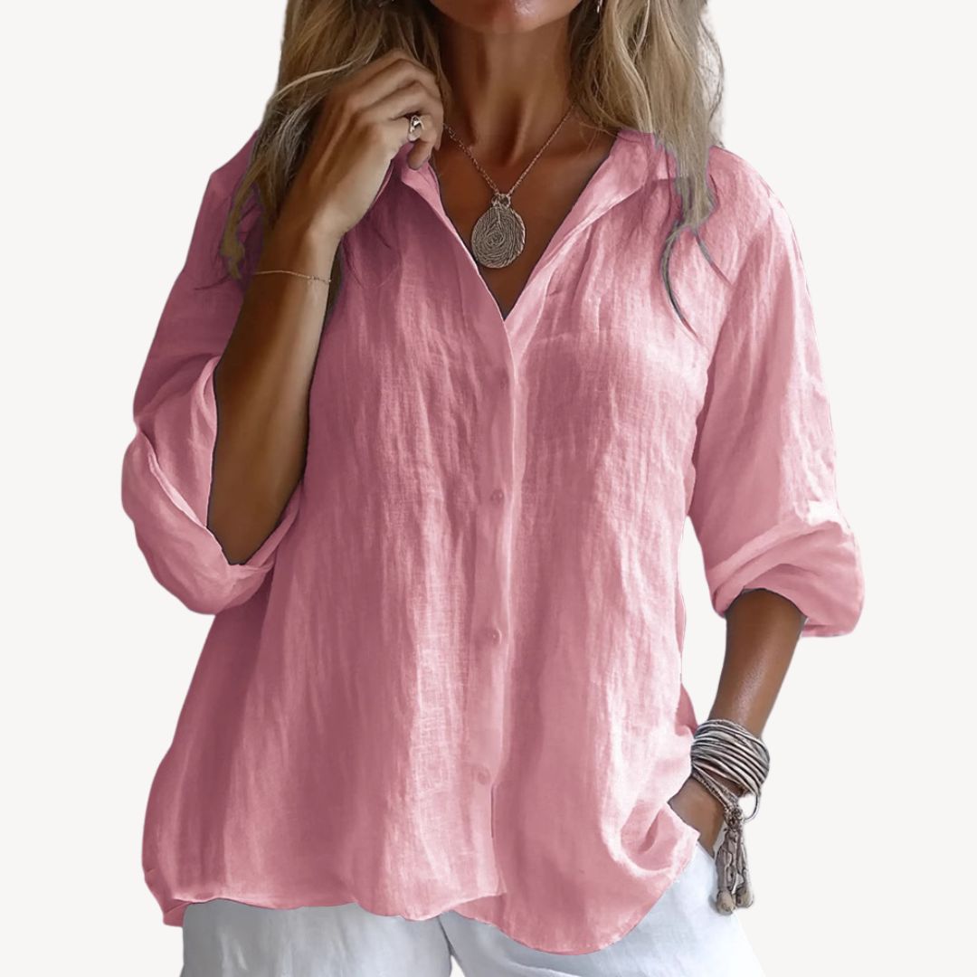 Long Sleeve Linen Button Down Shirt Women | Clara Vienne