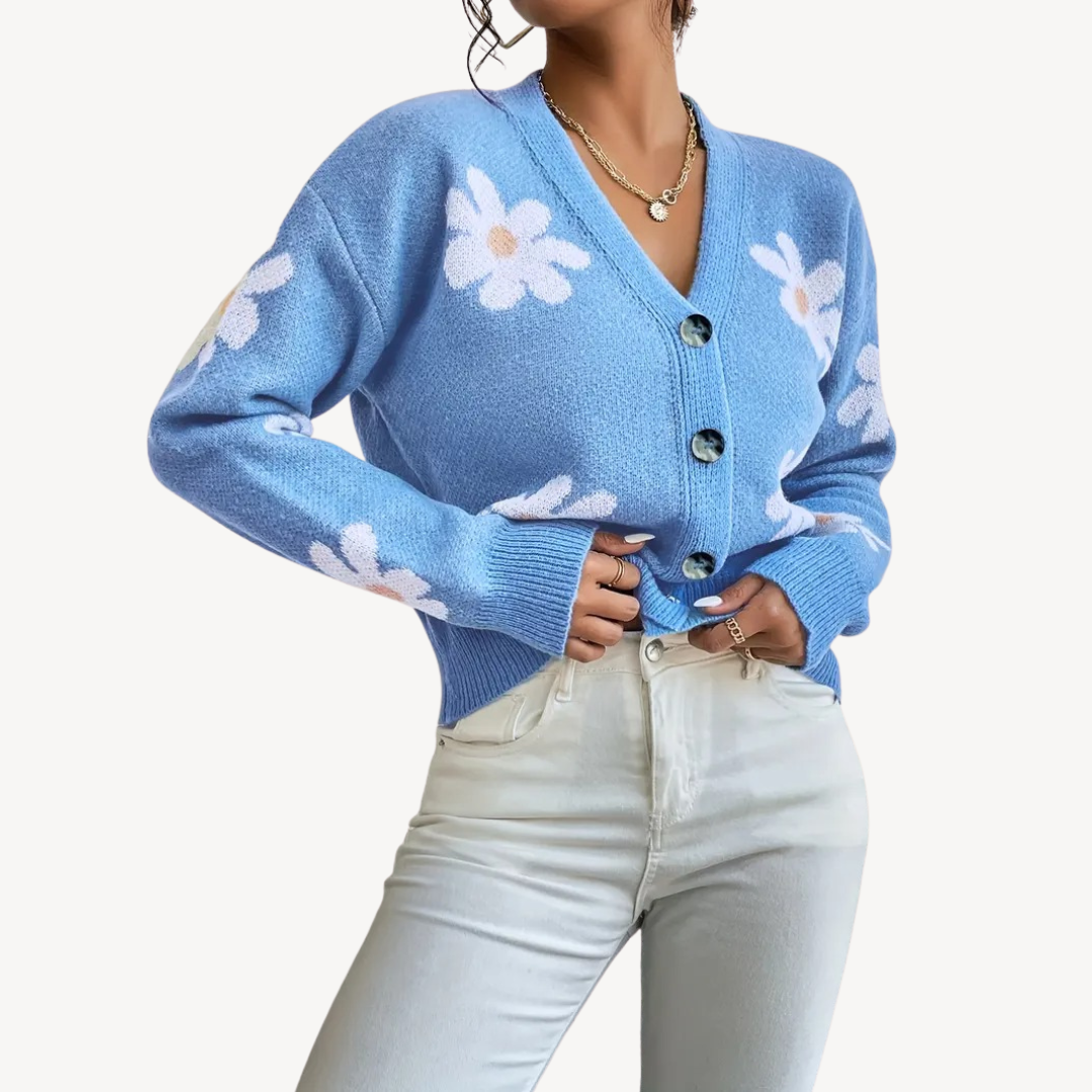 Floral Button-Front Cardigan for Women | Clara Vienne