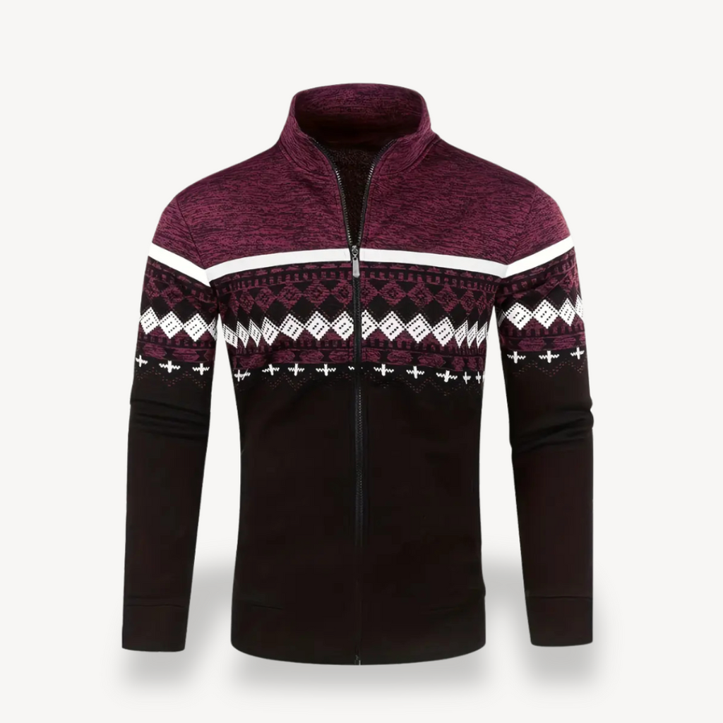 Knitted Stand Collar Jacket Men | Clara Vienne