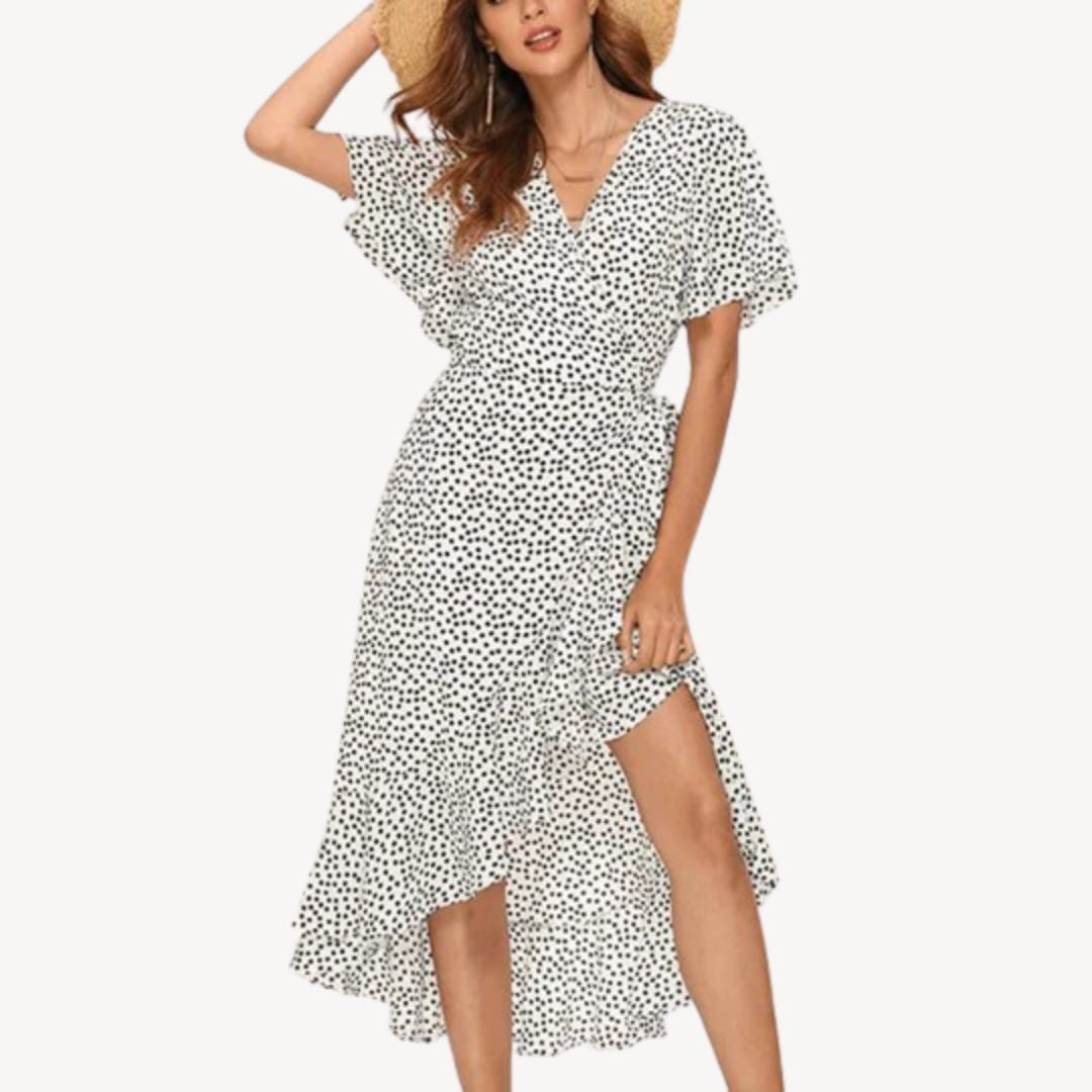 Floral Print Wrap Midi Dress Women | Clara Vienne