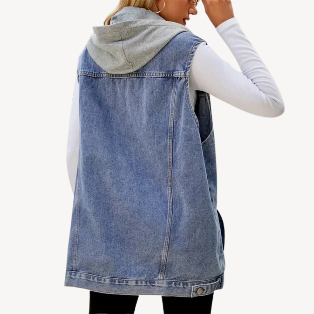 Denim Hoodie Vest for Women | Clara Vienne
