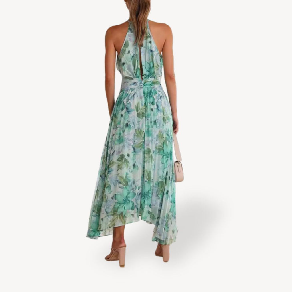 Floral Chiffon Halter Maxi Dress Women | Clara Vienne