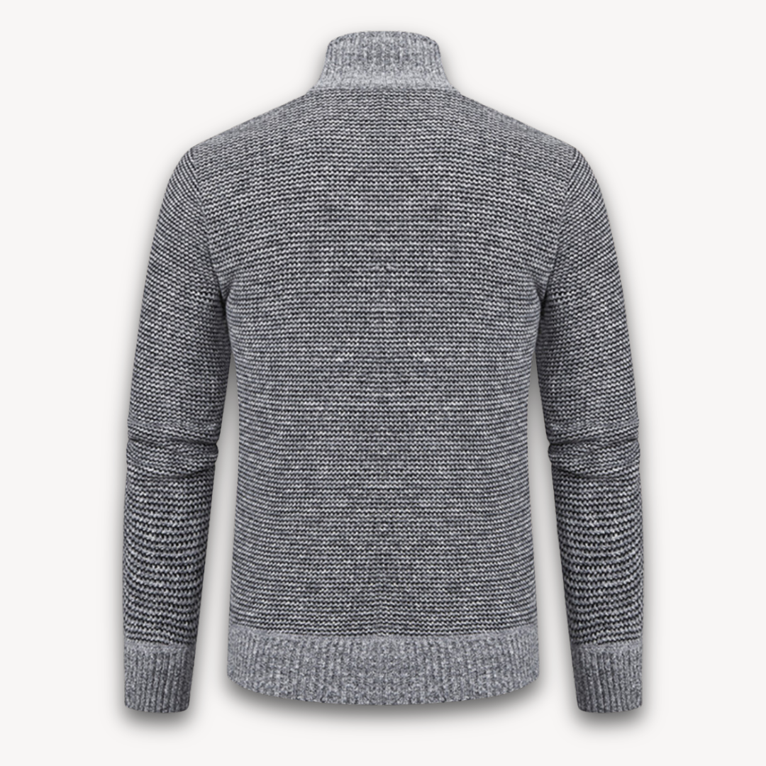 Clara Vienne | Men's Quilted Jacket with Knitted Sleeves - Warm Casual Outerwear