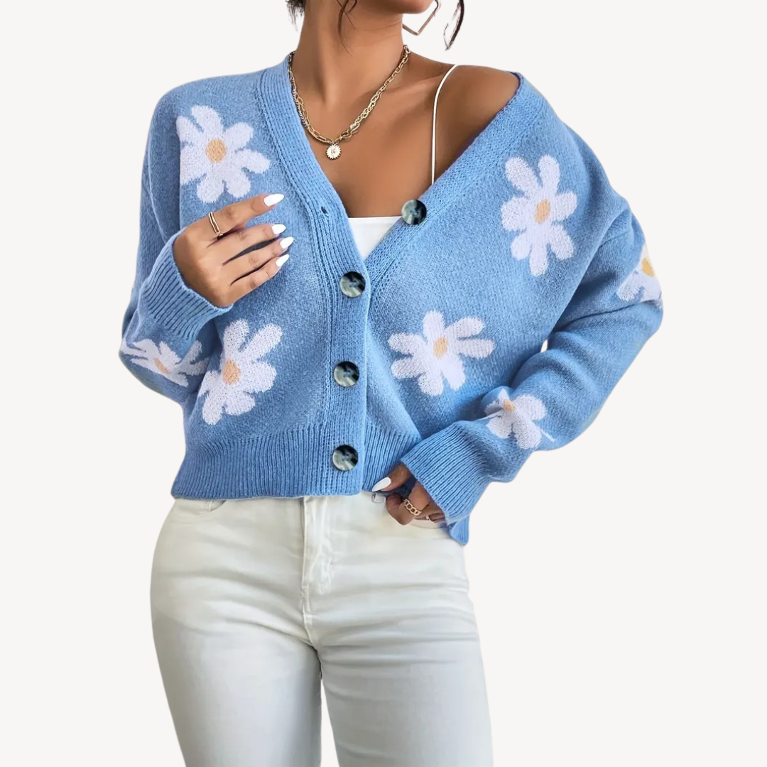 Floral Button-Front Cardigan for Women | Clara Vienne