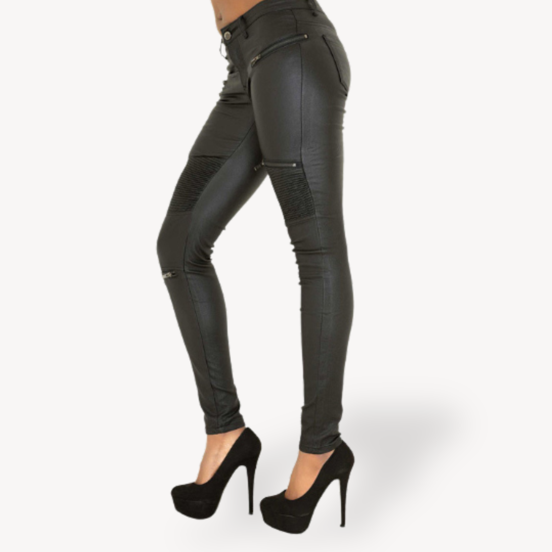 Clara Vienne Women's Faux Leather Moto Pants