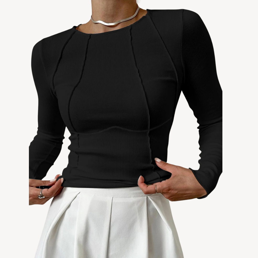 Long Sleeve Ribbed T-Shirt Women | Clara Vienne