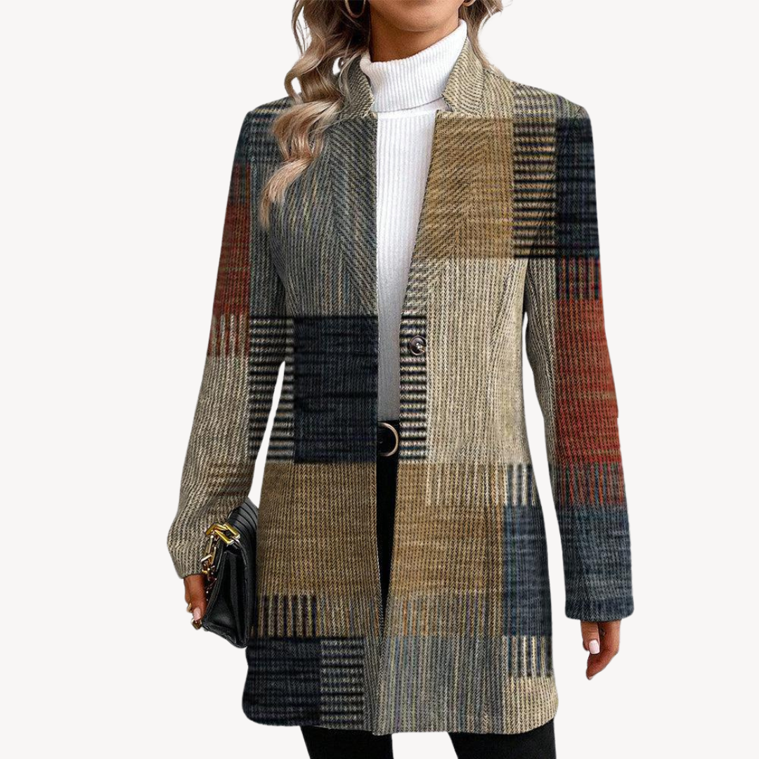 Clara Vienne | Women's Plaid Wool-Blend Blazer