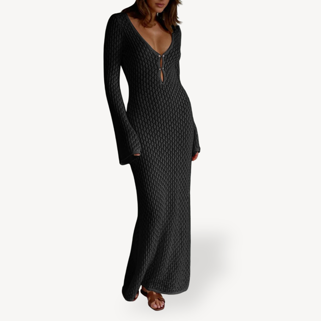 Knit Beach Coverup Maxi Dress Women | Clara Vienne