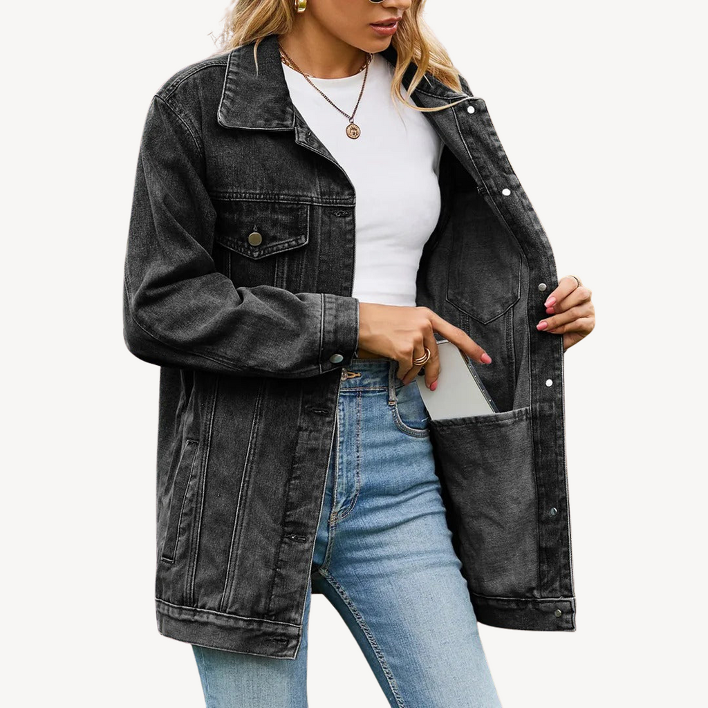 Denim Button-Up Jacket for Women | Clara Vienne