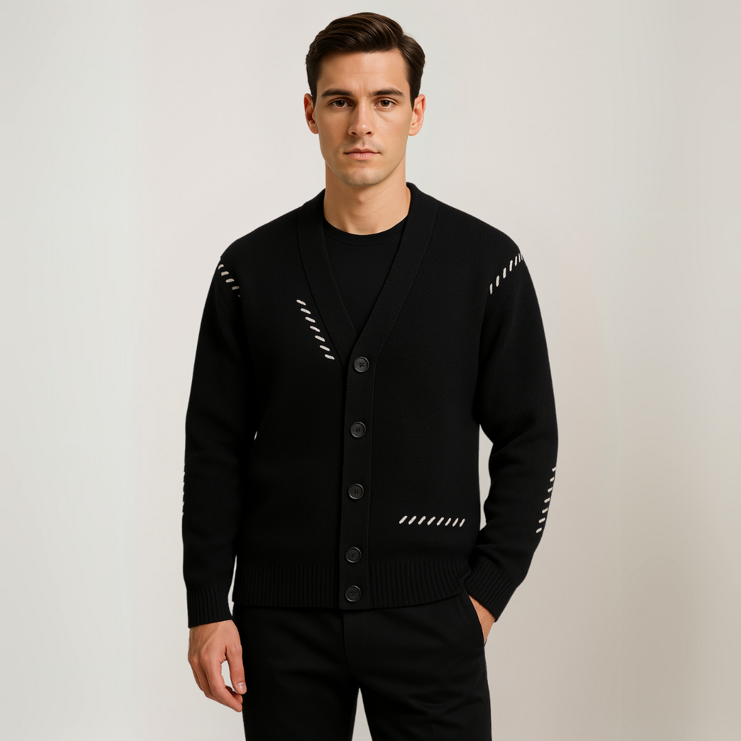 Clara Vienne | Men's Knitted Cardigan Sweater - Soft Cotton blend