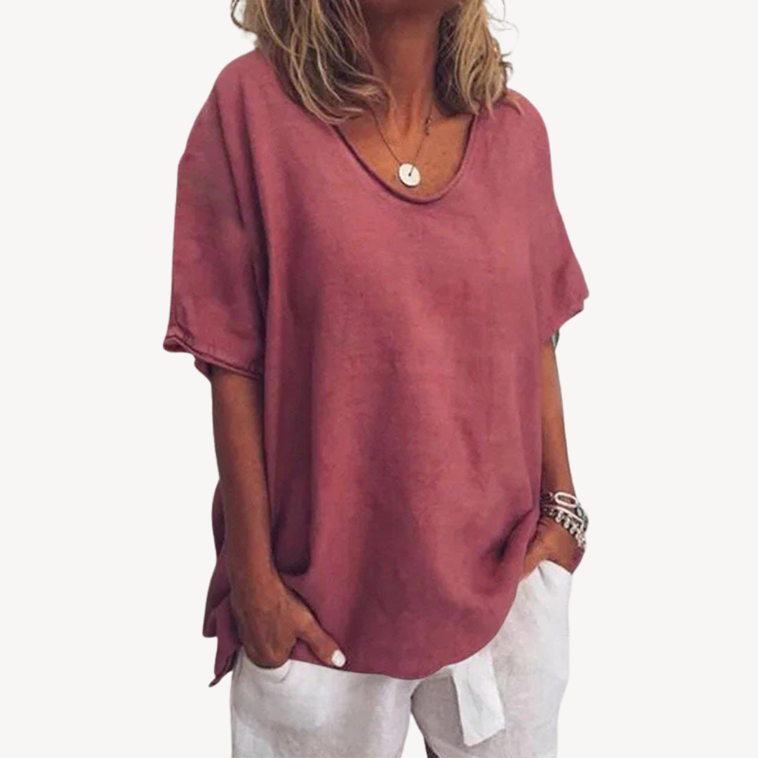 Cotton Blend Loose T-Shirt Women | Clara Vienne