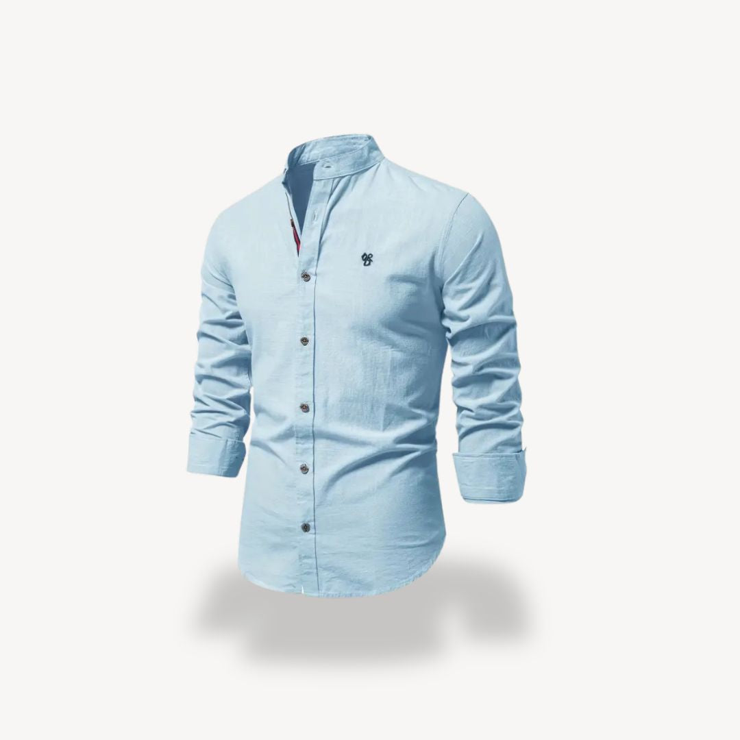 Men's Casual Mandarin Collar Shirt | Clara Vienne