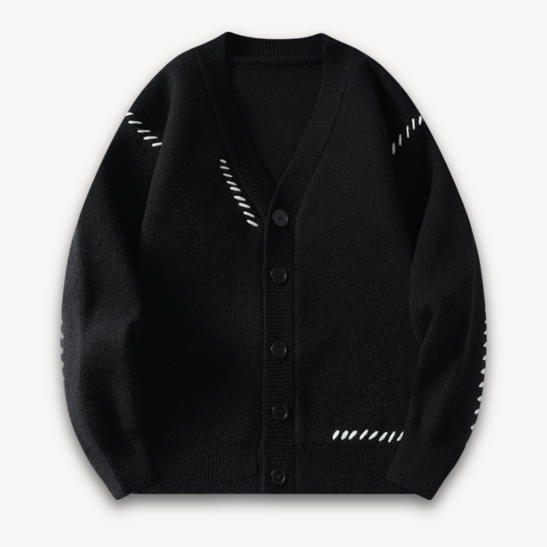 Clara Vienne | Men's Knitted Cardigan Sweater - Button-Up, Soft Wool Blend, Casual Winter Wear