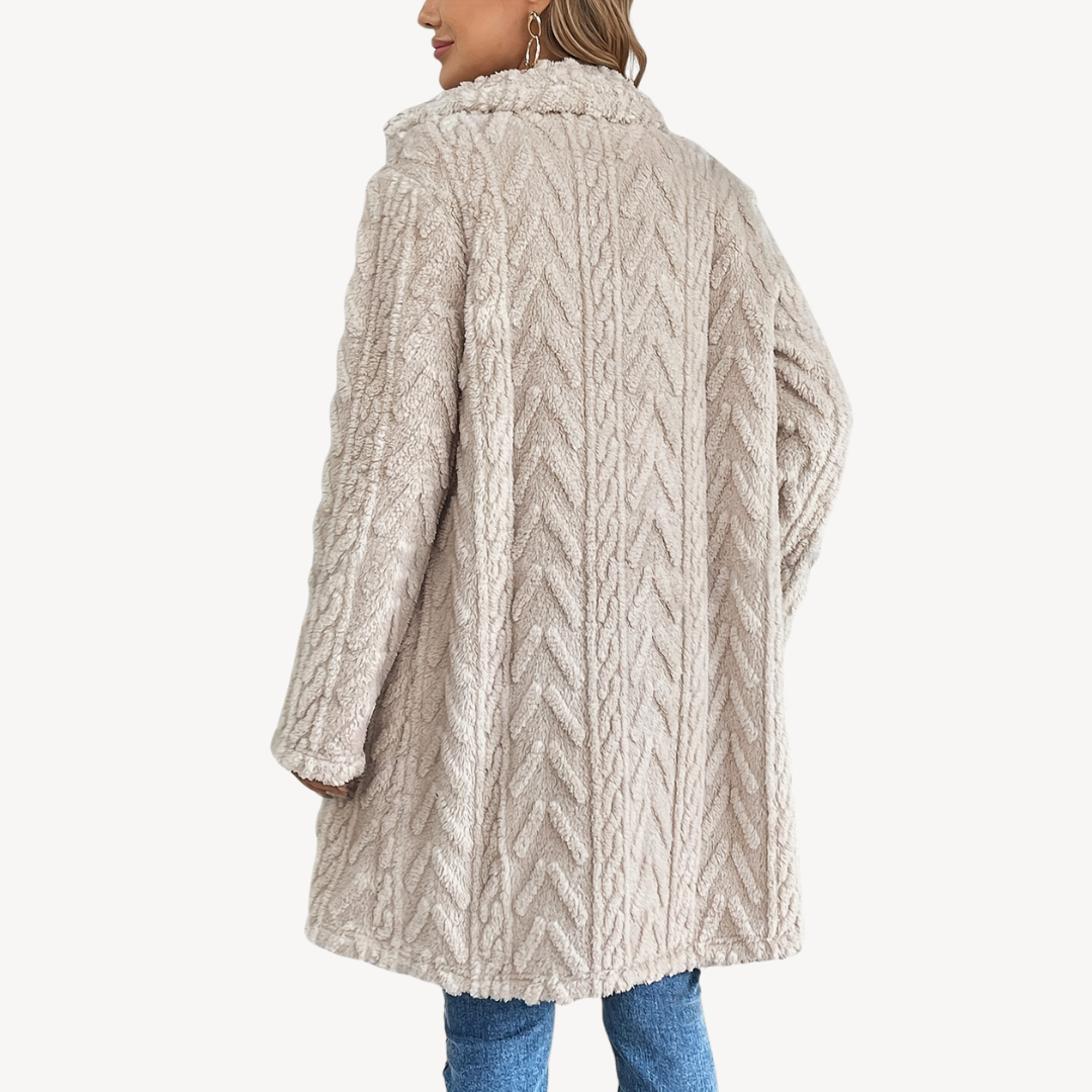 Double-Breasted Fuzzy Coat for Women | Clara Vienne