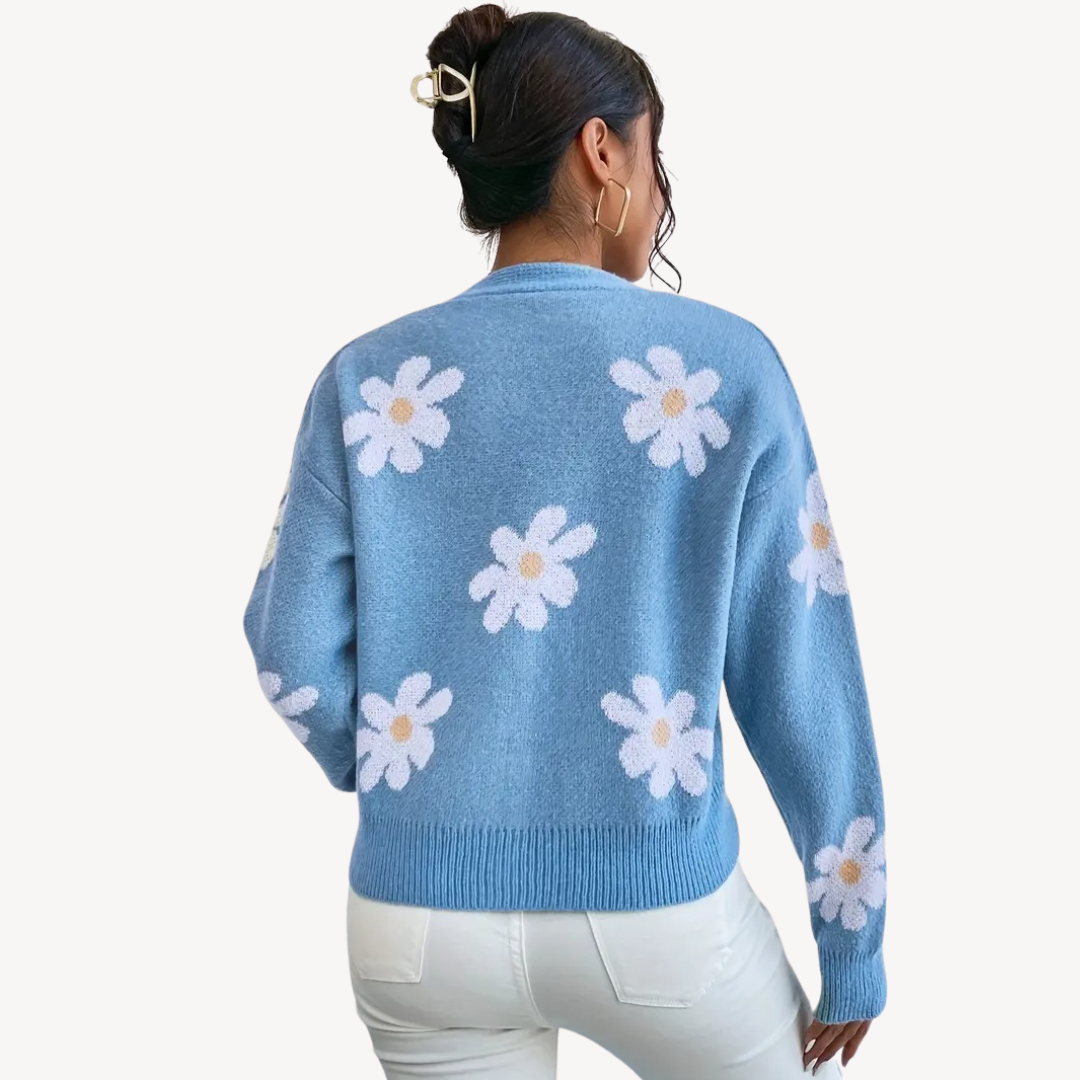 Floral Button-Front Cardigan for Women | Clara Vienne