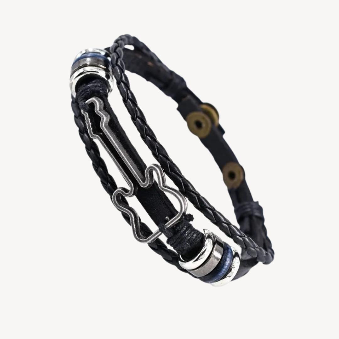 Guitar Design Leather Bracelet | Clara Vienne