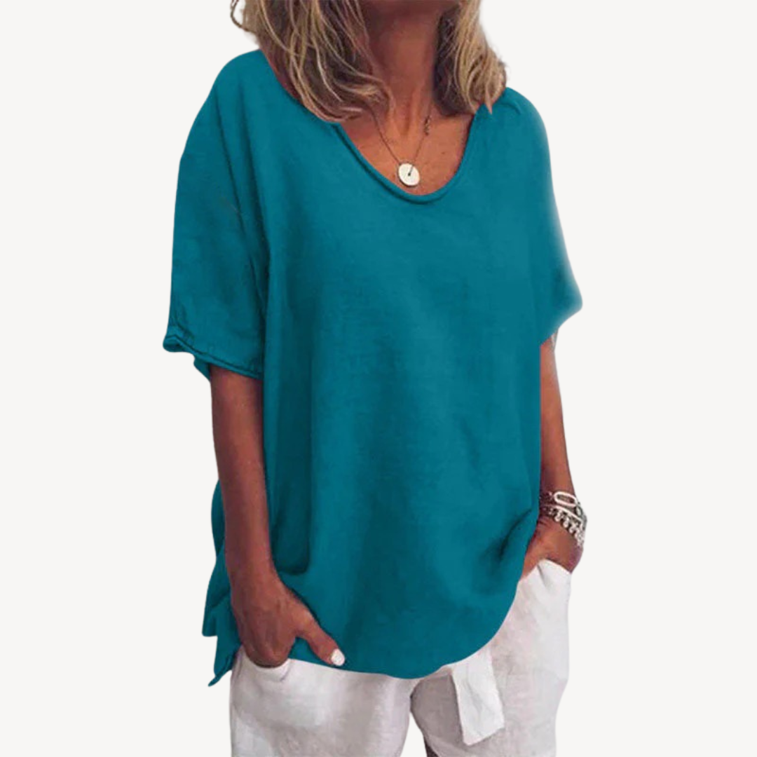 Cotton Blend Loose T-Shirt Women | Clara Vienne