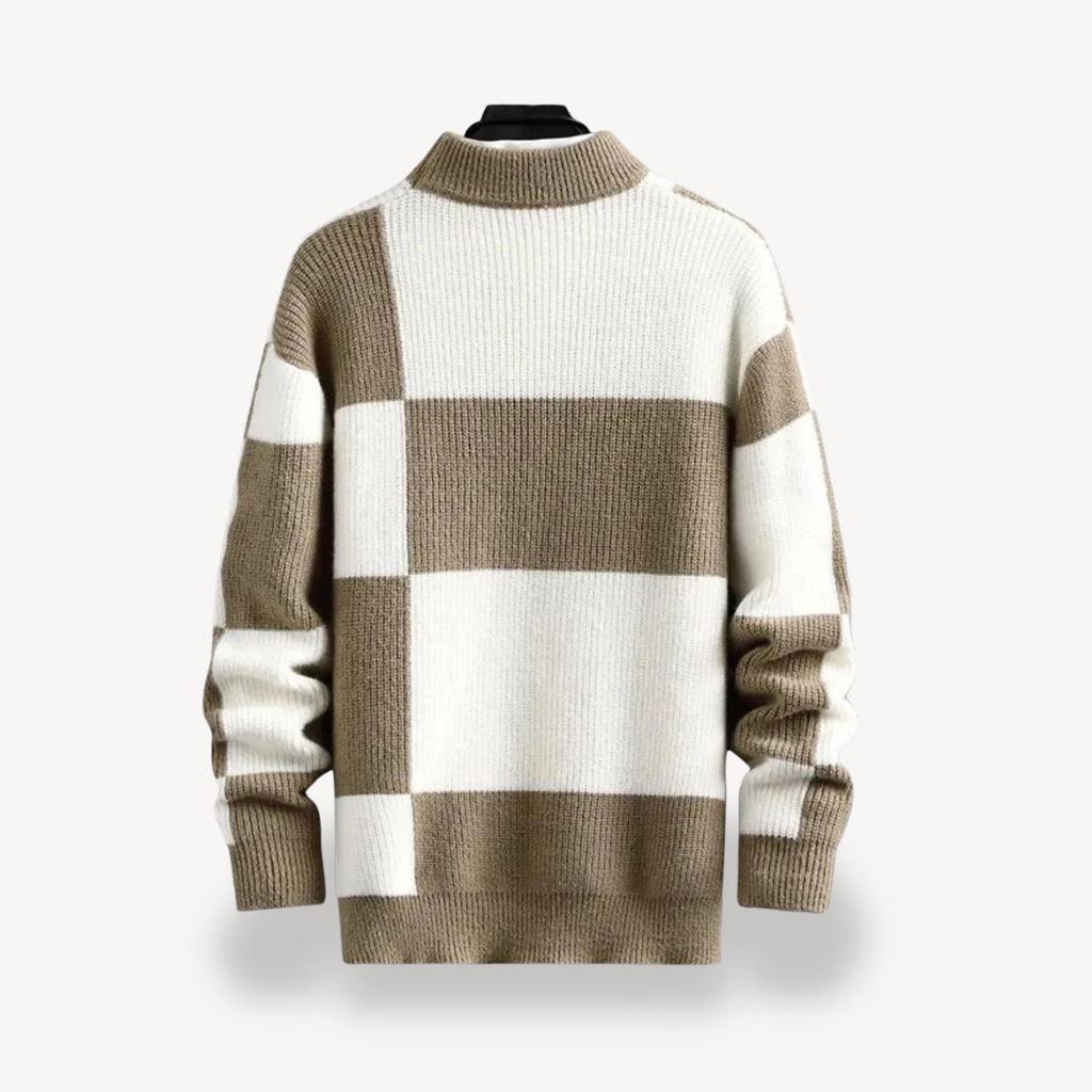 Men's Color Block Turtleneck Sweater | Clara Vienne