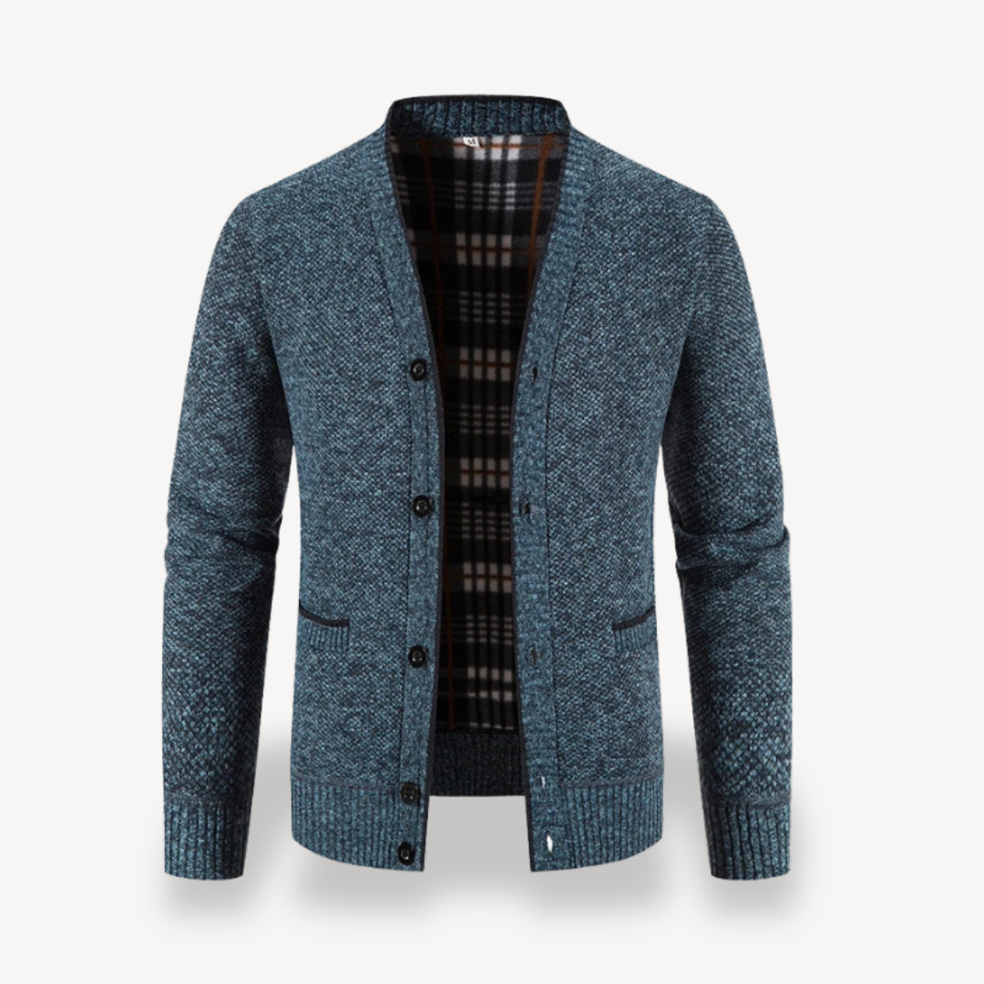 Fleece Lined Button Cardigan Jacket Men | Clara Vienne
