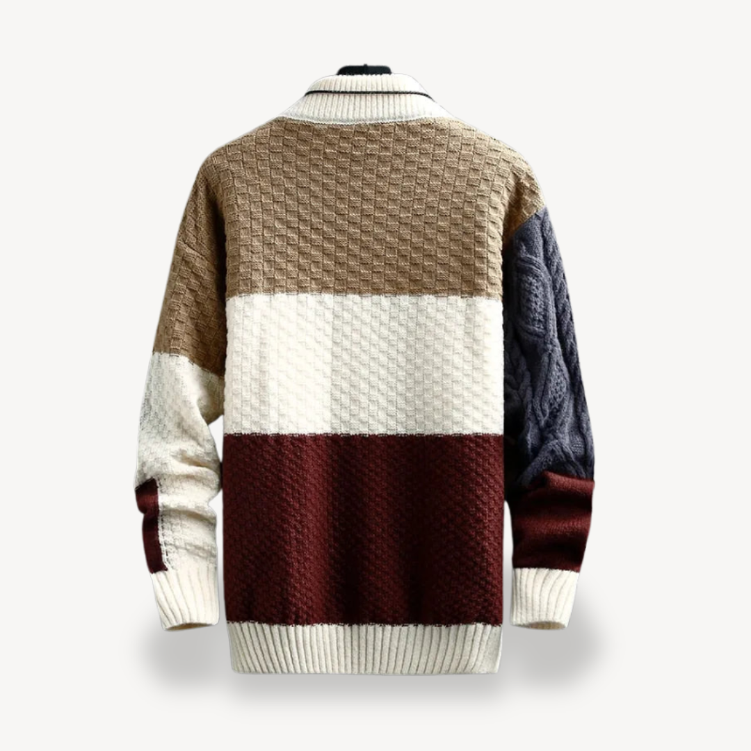 Color-Block Turtleneck Sweater for Men | Clara Vienne